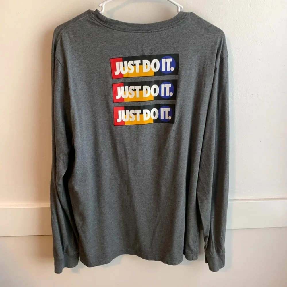Nike Gray The Nike Tee Logo Long Sleeve Shirt